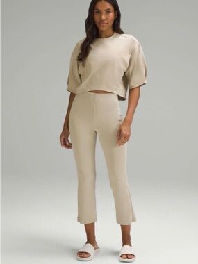 Lululemon Ribbed Softstreme Zip-Leg High-Rise Pants 25" size 10